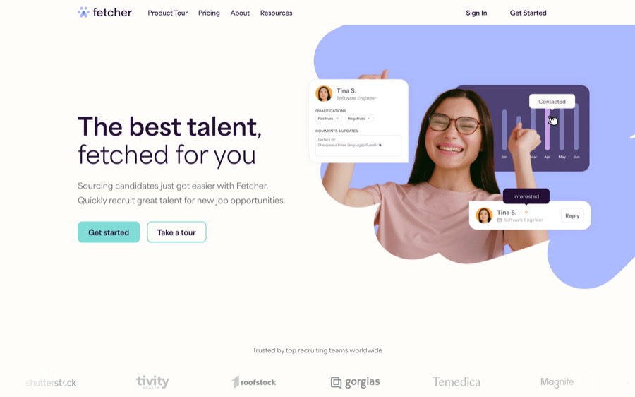 Fetcher AI candidate sourcing platform hero