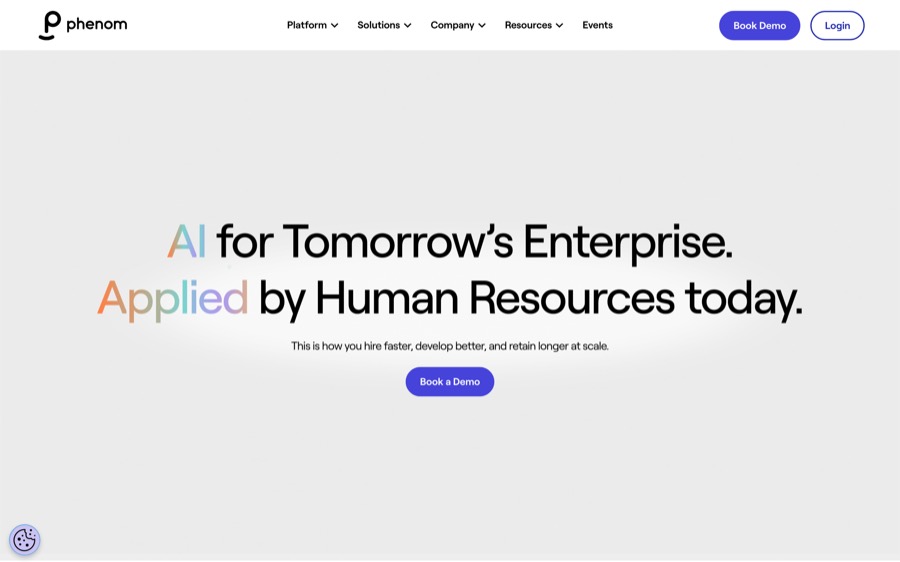 Phenom AI talent experience platform homepage